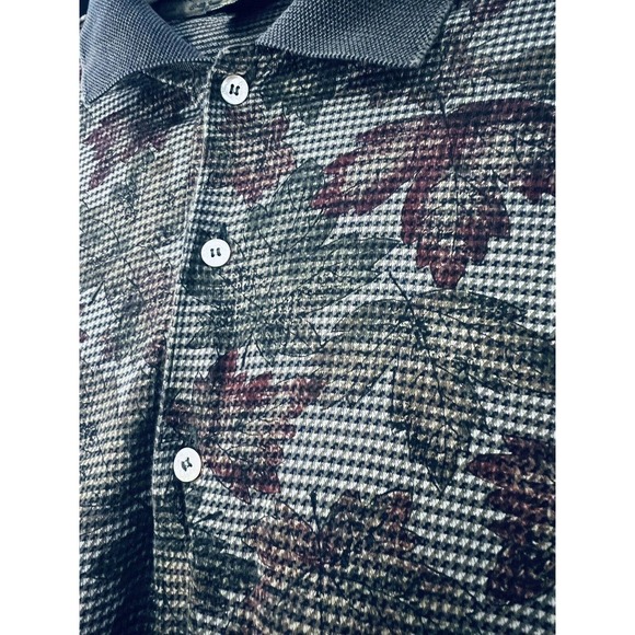 Vintage Leaf Print Bobby Jones Polo Shirt For Men Size XL - Picture 5 of 7